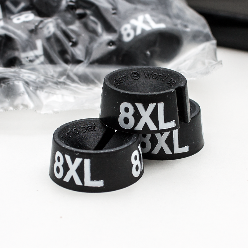 Size tags - Black - 25 pcs per bag. Choose size