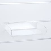 Acrylic box 26.5 x 17.5 x H4.5 cm. For slatwall