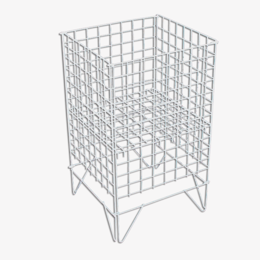 Nancy I sales basket with adjustable base – white, 42 x 42 x H75 cm