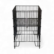 Sales cart, black powder-coated, foldable with adjustable sturdy base, 50 x 50 x H75 cm. Flaking may occur on moving parts.