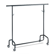 Super garment display stand - Black, adjustable, W140-220 x D55 x H146-190 cm
