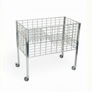 Boxer II sales basket with wheels and adjustable base – galvanized, 50 x 95.6 x H90 cm