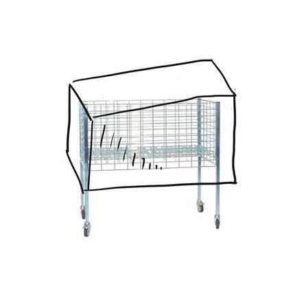 Rain cover for wire street baskets, smoke-colored, 104 x 54 x 50 cm. 2nd grade