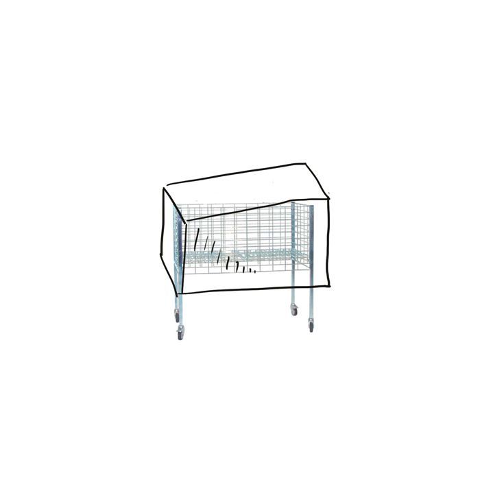 Rain cover for wire street baskets, smoke-colored, 104 x 54 x 50 cm. 2nd grade