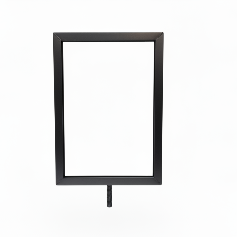 Sign frame, A5, metal, titanium.