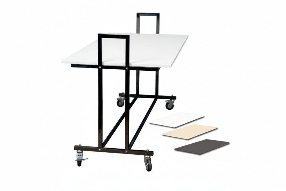 Salgsbord, L10, med hvid bordplade, sort, 155 x 74 x H90 cm.