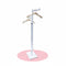Joystick stand with 2 straight arms (38 cm) in chrome, height-adjustable, includes leveling feet, white stand, 80 x 39 cm, H125-195 cm