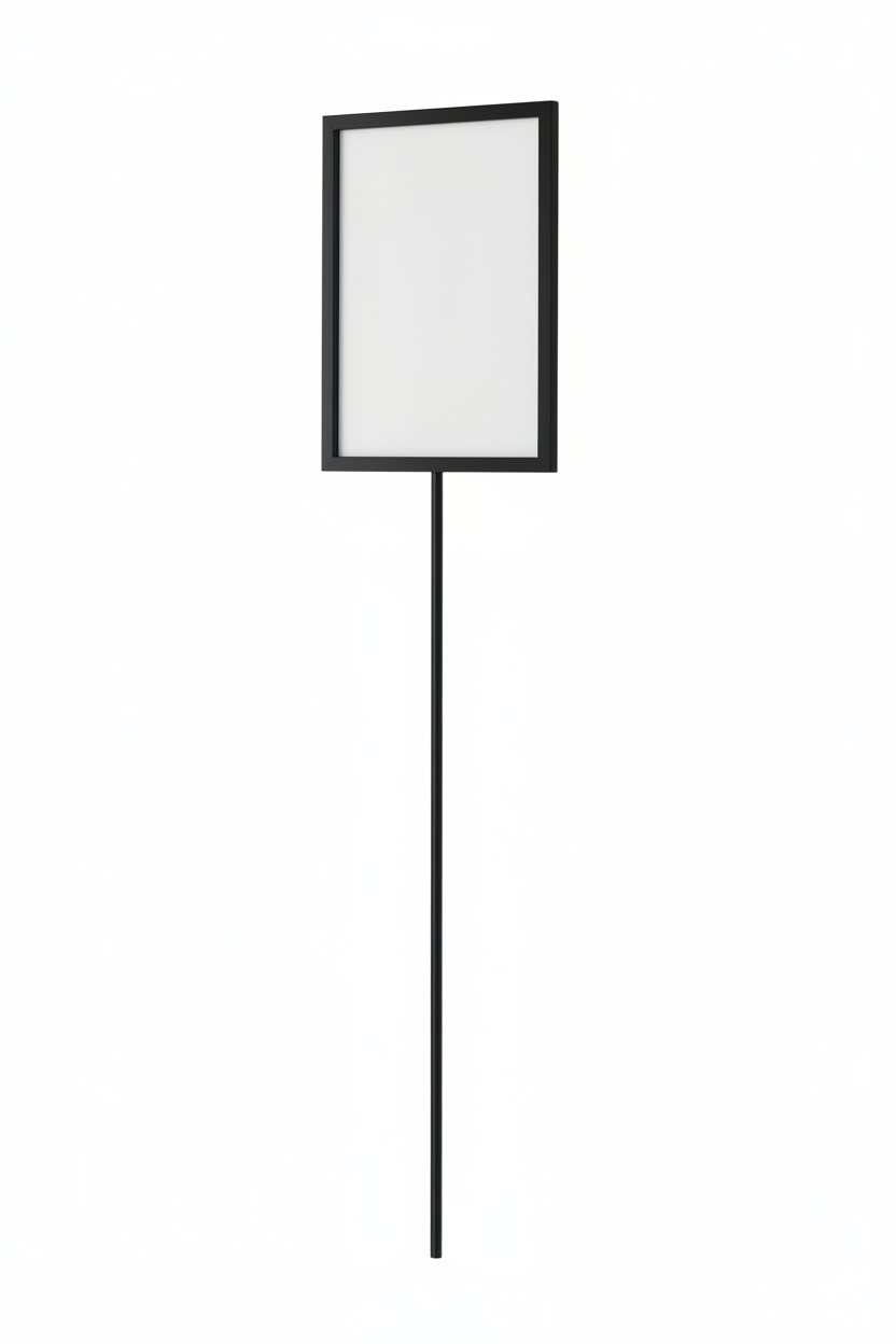 Sign holder, A4, for joystick stand, black, 80 cm