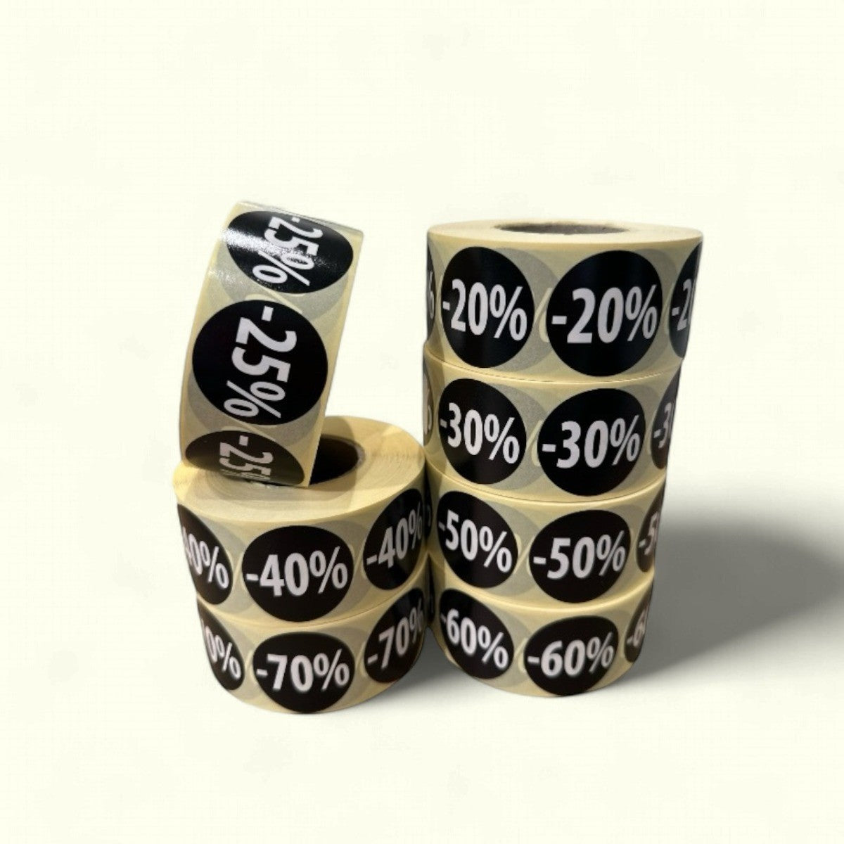 Black labels w/ percent - 1,000 pcs. Choose percent