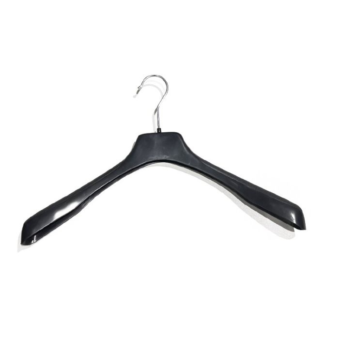 Kraftig jakkebøjle, plast, sort, 45 cm, skulder 4,0 cm, pakket med 80 stk. Letvægt