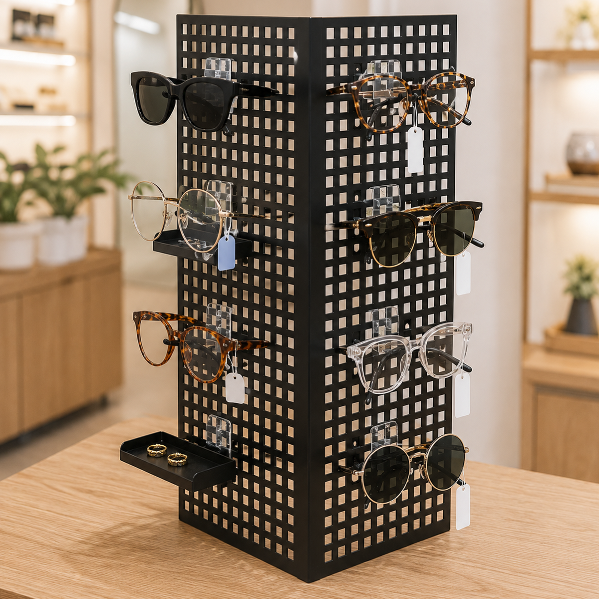 Black angled metal display – set of 2 pcs. Price per pc.