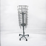 Brochure carousel, A4, with 32 pockets, aluminum-colored, W23 x D23 x H119 cm.