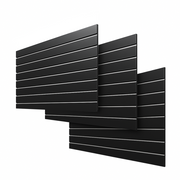 Grooved panel - 120 x 240 cm - black - 10 cm (3 pcs. 120 x 80) - Super set, light texture. Price shown per pc.