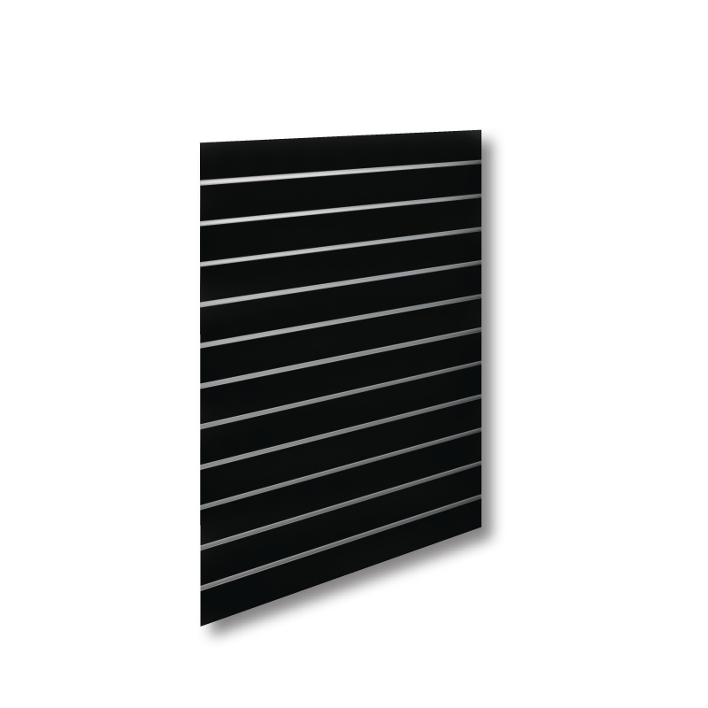 Sort Supersæt rillepanel 120 x 120 cm med glat overflade