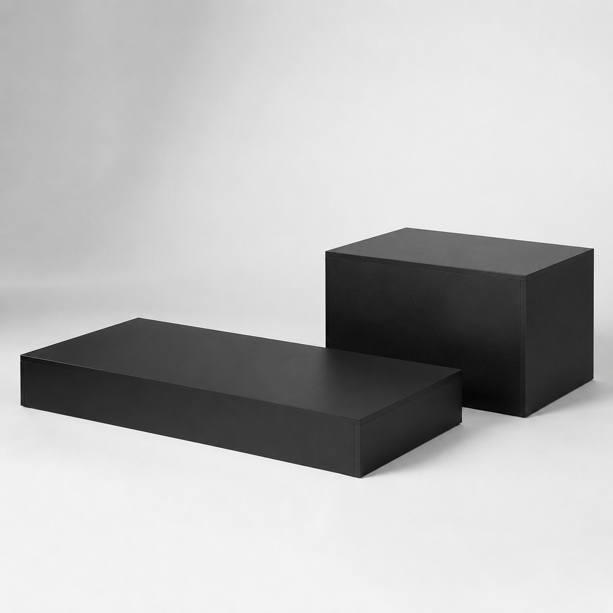 Podie stands for mannequins, set of 2 pcs., black. Low