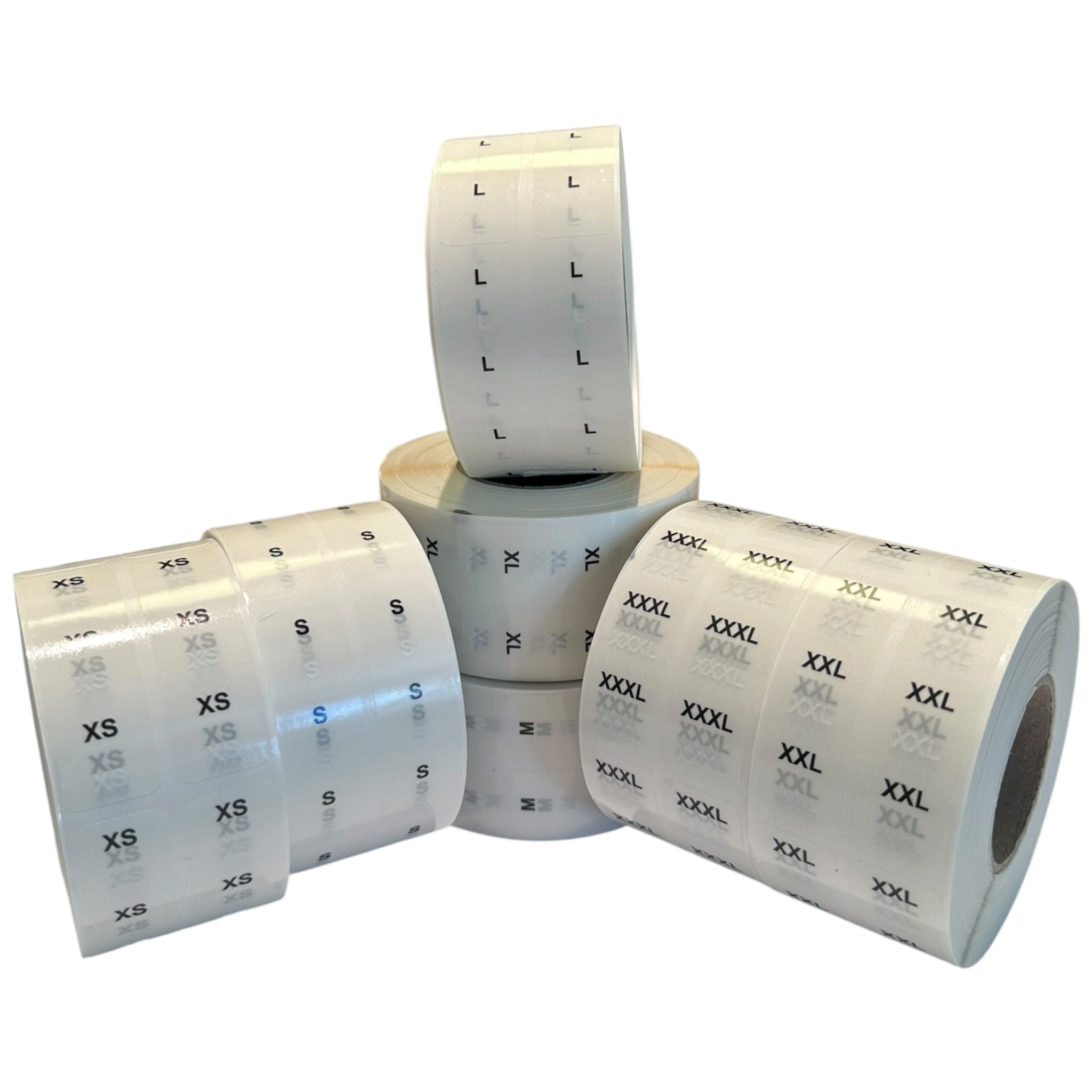 Size labels 1,000 pcs per roll. Select size