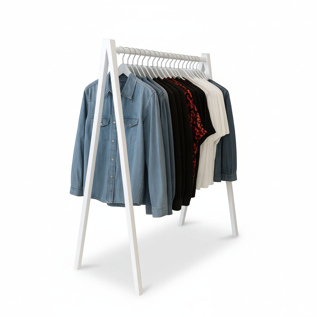 Clothing rack, V-shaped, white, W100 x D50 x H142 cm