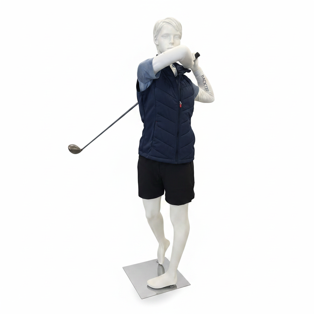 Female sports mannequin, golf - white