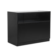 MADS retail counter with 1/3 glass panel, black. B 120