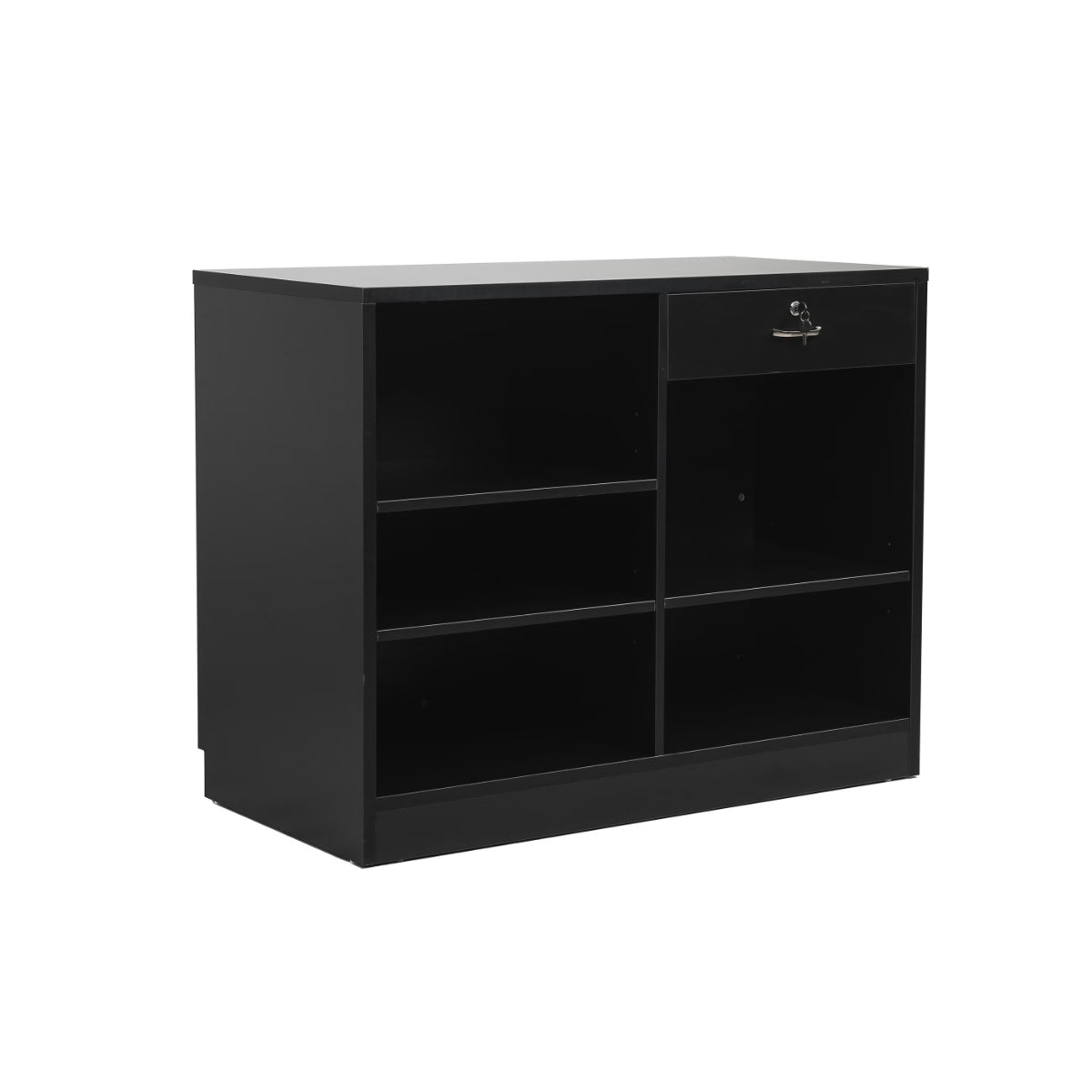 MADS Wide Store Counter, Black. B 120 - Grooved Panel Front