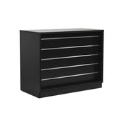 MADS Wide Store Counter, Black. B 120 - Grooved Panel Front