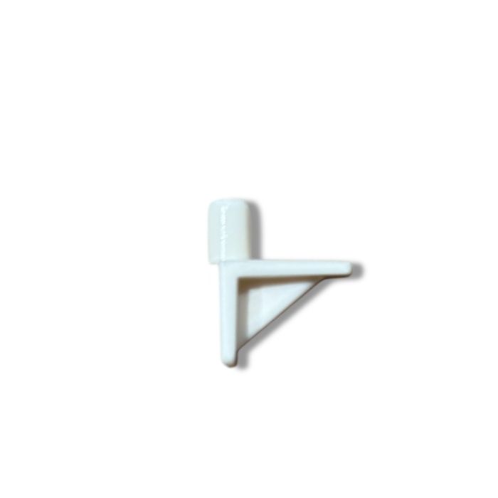Shelf supports / pins. WHITE plastic. PN Bracket, 5 mm.