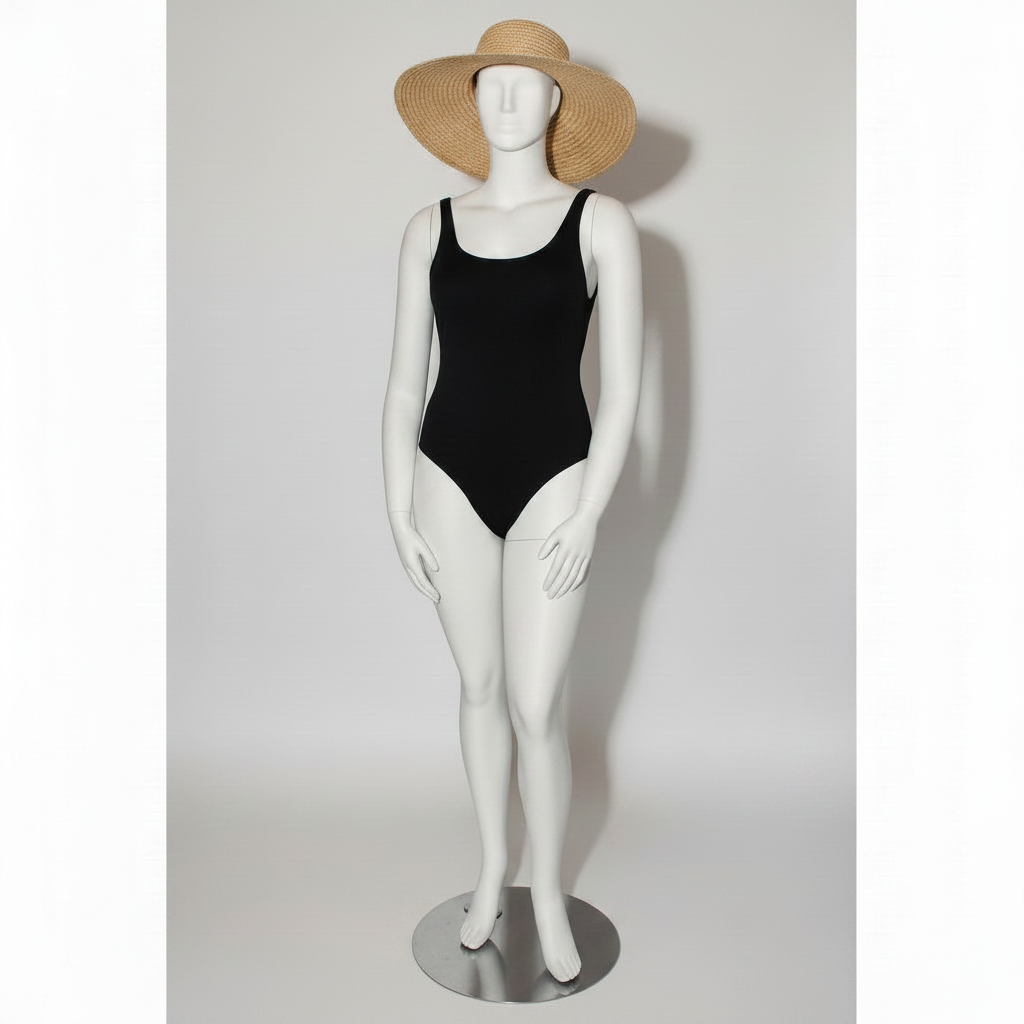 XL female mannequin with head. Curved