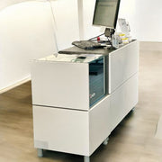 Bingo counter set with 2 counters and front panels, total height 93 cm, length 170 cm, 1 movable shelf and lockable drawer.