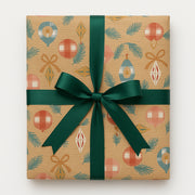 Christmas wrapping paper B70. Christmas baubles. 50 mtr.