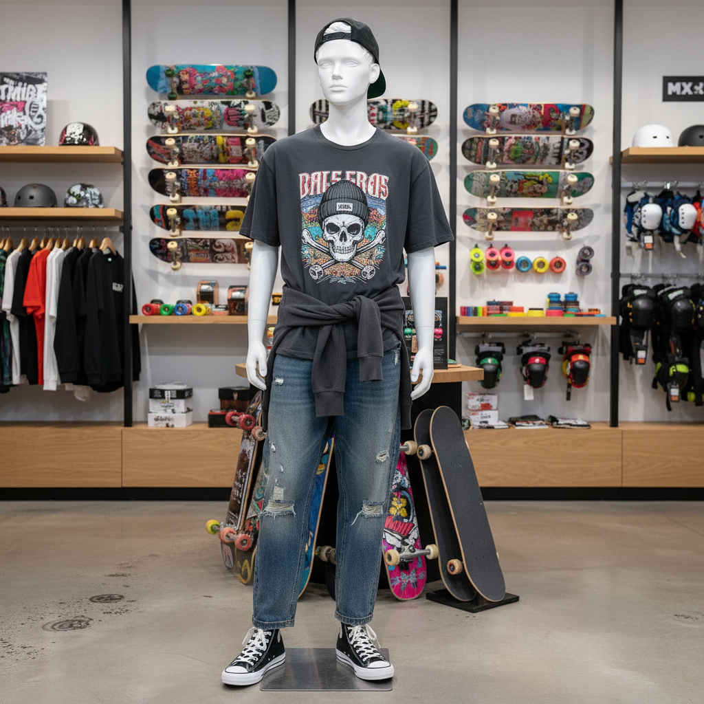 Teenage mannequin. White with head, face and sculpted hair. Boy, 16 years old. Standing upright