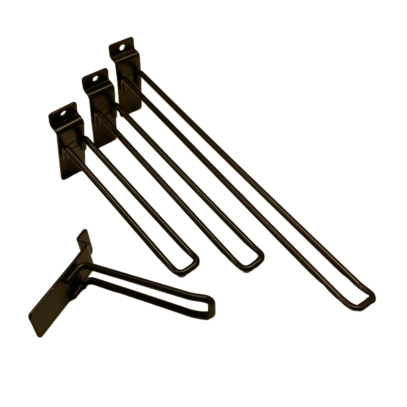 Euro hook for panel, black, 10 cm