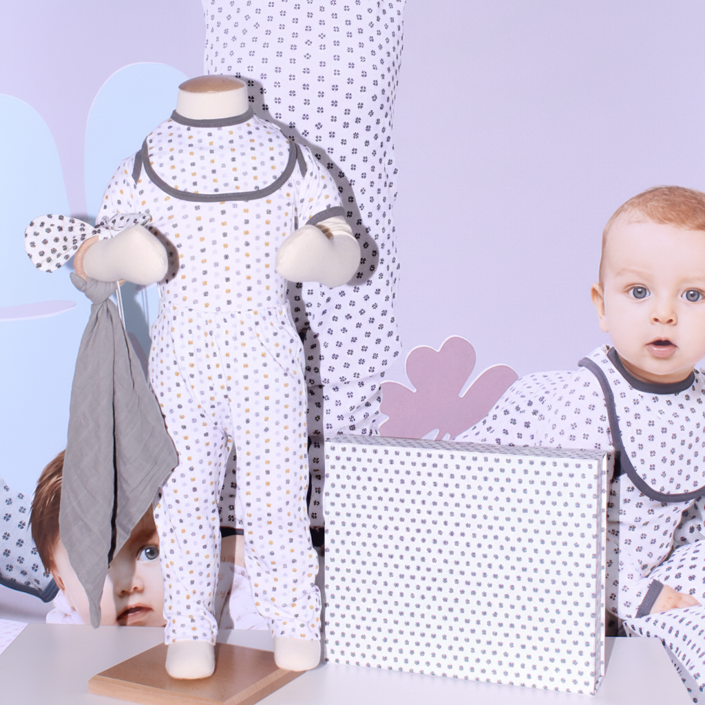 Jointed children's mannequin (1 year) with strap and beechwood top