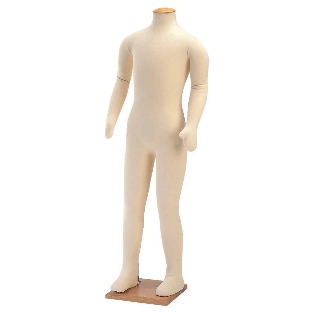 Articulated children's mannequin, age 6. Child dress form with strap and beechwood top