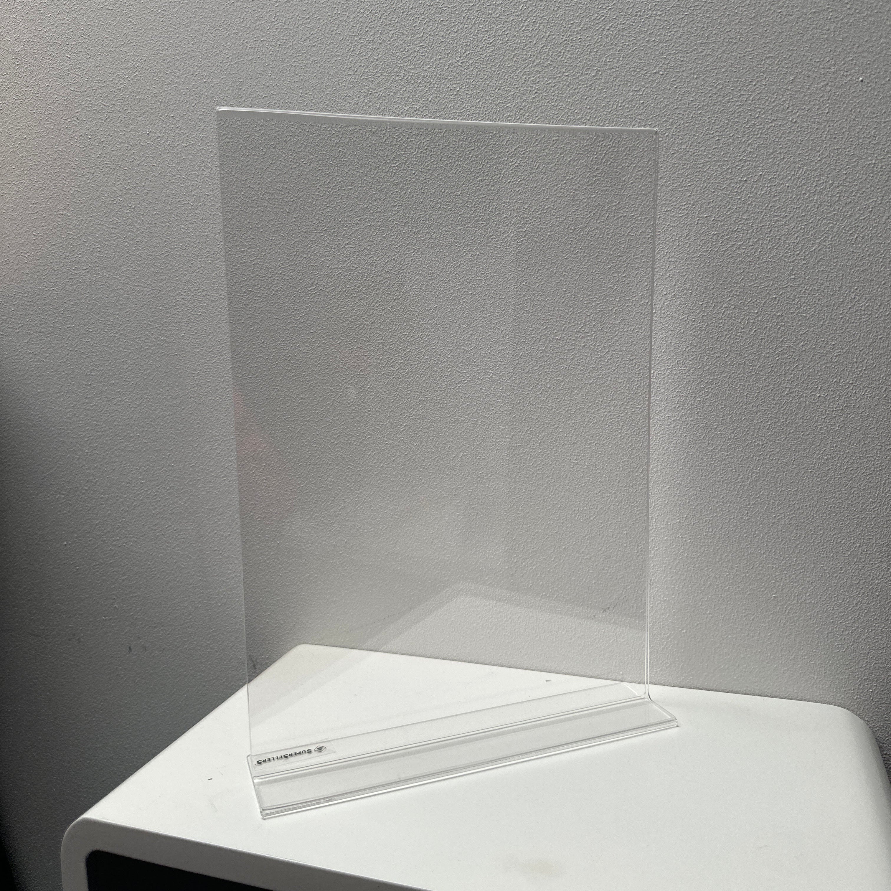 Acrylic A4 portrait tabletop sign holder