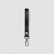 Leather strap, black. Narrow version. 1.6 x 17 cm. Jeans hook