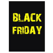 Plakat. Black Friday, sort og gul, 50 x 70 cm