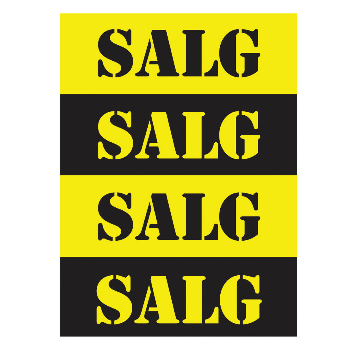 Poster. Sale, black and yellow, 50 x 70 cm
