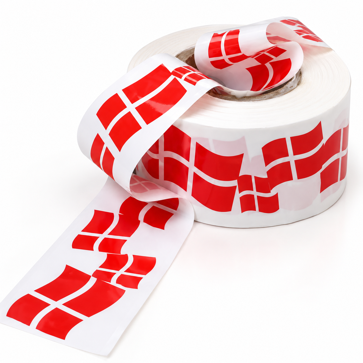 Barrier tape - White with Danish flag - 250 m