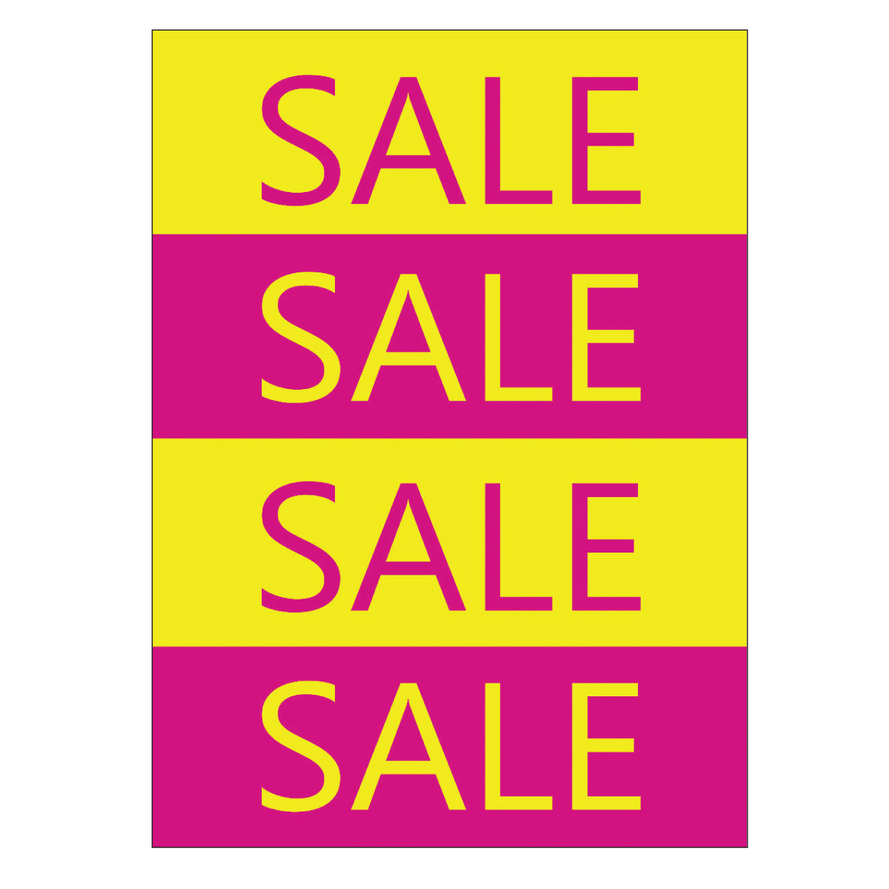 Poster. SALE, yellow and pink, 50 x 70 cm