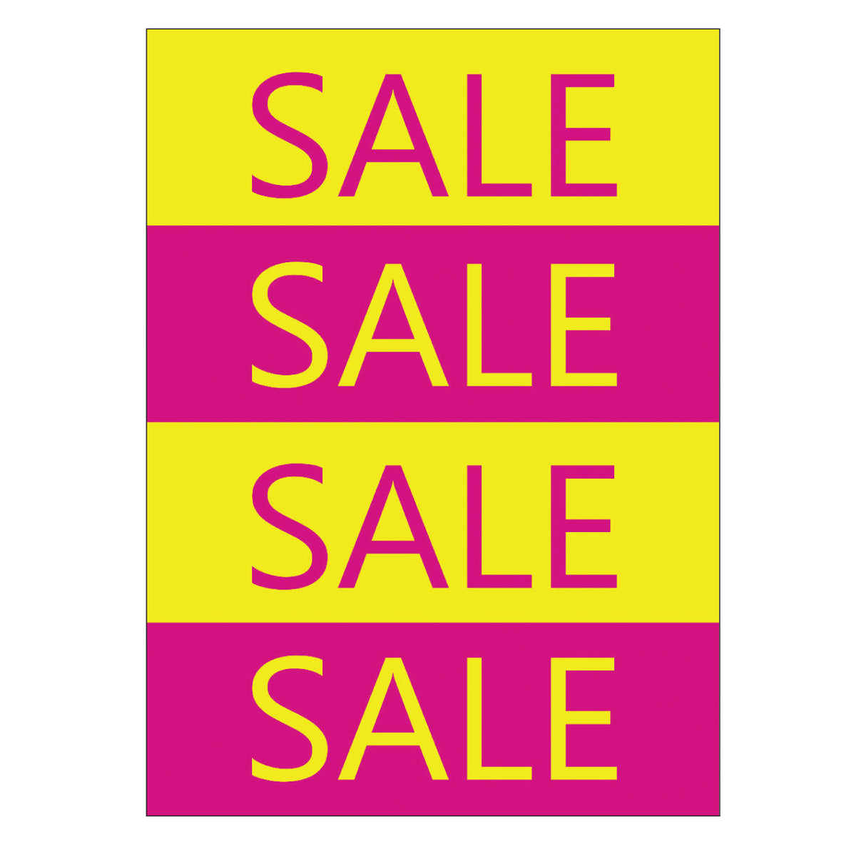 Poster. SALE, yellow and pink, 50 x 70 cm