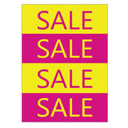 Poster. SALE, yellow and pink, 50 x 70 cm