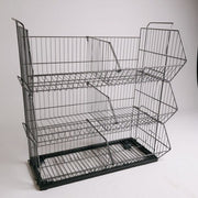 Stacking basket with 3 baskets and wheels. 81 x 43 x H100 cm.
