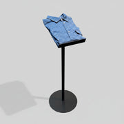 Brochure holder for floor. Plate (22 x 31) with front edge for brochures, shirts, etc. H66-122 cm. Heavy base