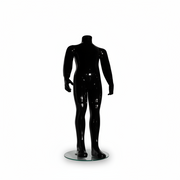 Family children's mannequin. Black high gloss. 4-6 years. H 90 cm. Round glass base plate
