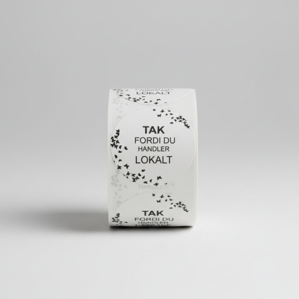 Round label. 500 pcs per roll. THANK YOU FOR SHOPPING LOCAL