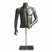 Men's torso table model. High-gloss gray with glitter