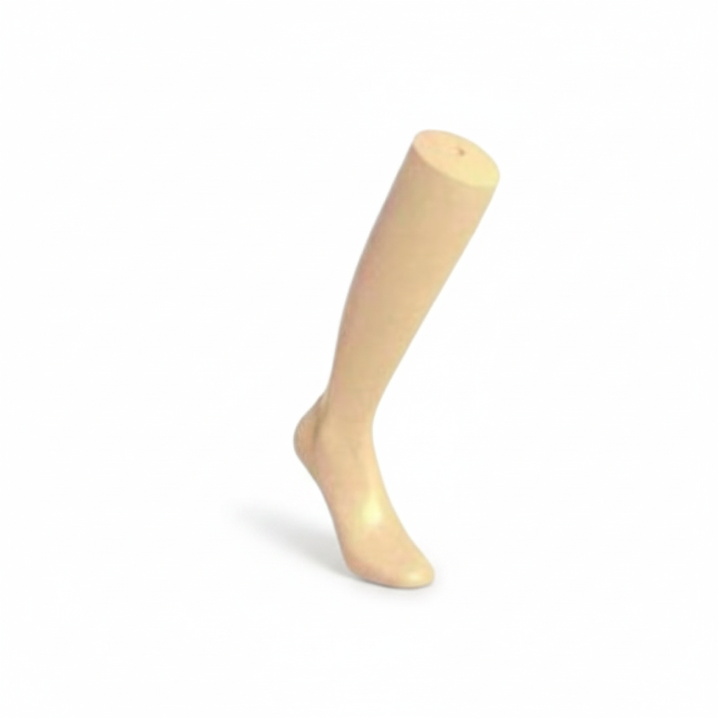 Children's stocking foot. Nude standing without foot - high model