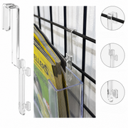 Hanging bracket for brochure holder on grids, acrylic