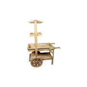 Market trolley with canopy and high shelf, 46 x 104 x H149 cm. Heritage light