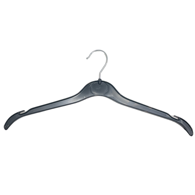 Plastic hanger with notch, no bar, black, 41 cm - 10 pcs. Pack of 10. Unit price. Lightweight discount.